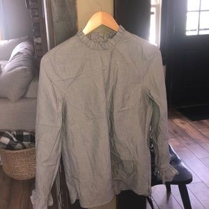 Gray pinstripe blouse